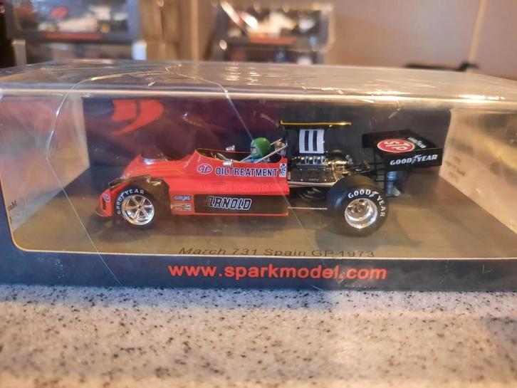March 731 GP Spain 1973 Henri Pescarolo spark 1:43 nieuw, Hobby en Vrije tijd, Modelauto's | 1:43, Zo goed als nieuw, Auto, Overige merken