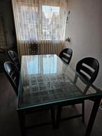 Eettafel met 4 stoelen, Huis en Inrichting, Tafels | Eettafels, Ophalen, Gebruikt, 100 tot 150 cm, 50 tot 100 cm