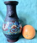 Japanse vaas brons met champleve emaille, Ophalen of Verzenden