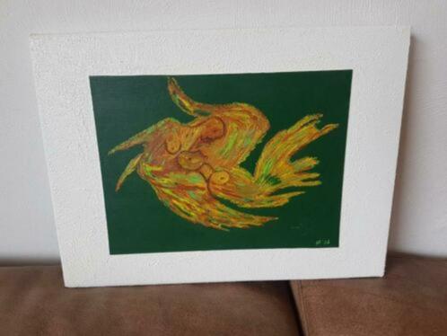 Modern werk mooie kleuren naakte vrouw Hans Fictoor, Antiek en Kunst, Kunst | Schilderijen | Modern, Ophalen