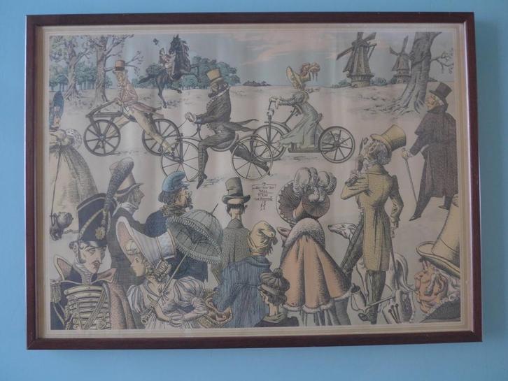Vintage Poster Draisines Race Lemet H' sum zeldzaam, Antiek en Kunst, Kunst | Etsen en Gravures, Ophalen