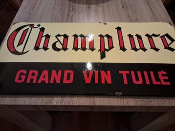 Emaille bord van Champlure grand vin tuile beschikbaar voor biedingen