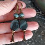 Jasper & Agaat Oorbellen met Bronzen Kelk# 24465, Overige materialen, Hangers, Bruin, Verzenden