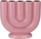 Roze Vaas met Vijf Openingen, Huis en Inrichting, Woonaccessoires | Vazen, Overige kleuren, Aardewerk of Porselein, Nieuw, Ophalen of Verzenden