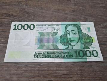 Heel mooi biljet 1000 gulden Spinoza, 1972 beschikbaar voor biedingen
