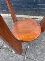 antiek eiken bijzettafel 58 cm, hoog 63 cm, De doofpot, Antiek klassiek, Rond, 60 cm of meer