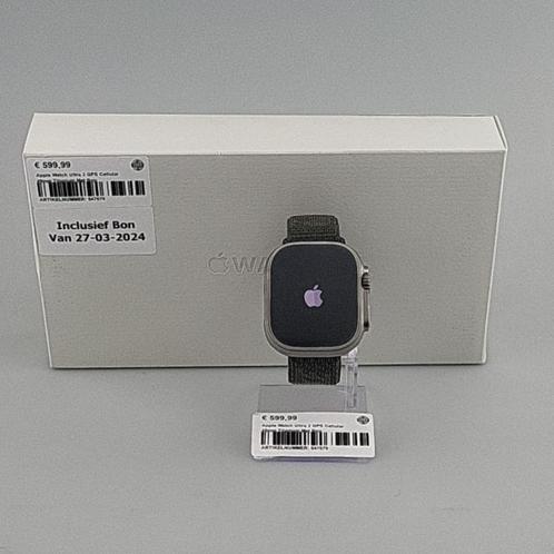 Apple Watch Ultra 2 GPS Cellular 49mm Titanium Met Bon, Sieraden, Tassen en Uiterlijk, Smartwatches, Zo goed als nieuw