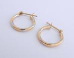 Kleine 18 karaat Gouden Bicolor Creool Oorbellen Oorringen, Sieraden, Tassen en Uiterlijk, Oorbellen, Jw, Verzenden, Nieuw, Info@juwelenwereld.nl