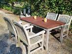 Hardhouten tuinset, Tuin en Terras, Ophalen, 4 zitplaatsen, Gebruikt, Hardhout
