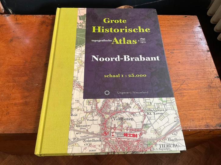 T. Caspers - Grote Historische Atlas 1894-1914 Noord Brabant, Boeken, Atlassen en Landkaarten, Zo goed als nieuw, Landkaart, Nederland