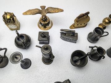 Diverse miniaturen messing/brons. 16 stuks beschikbaar voor biedingen