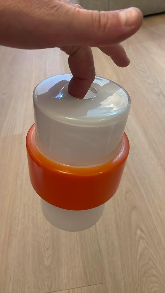 Opaal glazen Hanglamp jaren 60 / 70 oranje vintage lamp 70s, Huis en Inrichting, Lampen | Hanglampen, Ophalen of Verzenden