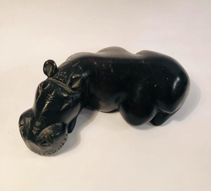 Nijlpaard van hout, houtfiguur, hippo, Antiek en Kunst, Kunst | Beelden en Houtsnijwerken, Ophalen of Verzenden