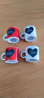 4 porseleinen espresso kopjes you / me, Ophalen, Nieuw, Overige stijlen, Kop(pen) en/of Schotel(s)