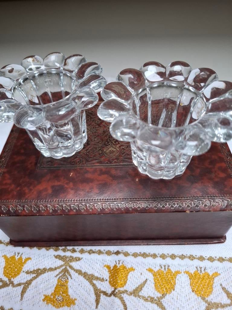 Vintage Borgonovo glazen kandelaars, Ophalen of Verzenden, Glas