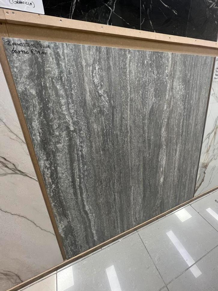 Zanzibar Blue tegels van €49,98 pm2 nu €39,95 pm2, Doe-het-zelf en Verbouw, Tegels, Nieuw, Vloertegels, Keramiek, 60 cm of meer