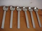 Zes moderne koffie / theelepeltjes, Ophalen of Verzenden, Zo goed als nieuw, Rvs of Chroom, Bestekset