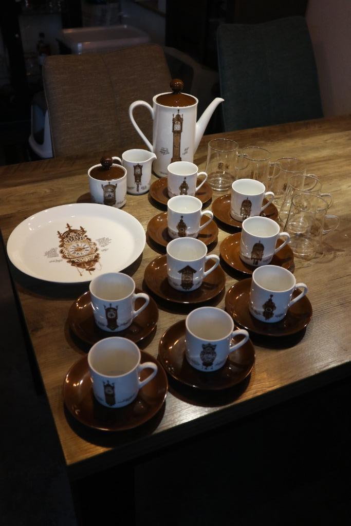 Koffieservies + Pickwick theeglazen, Huis en Inrichting, Keuken | Servies, Zo goed als nieuw, Glas of Glazen, Overige stijlen