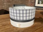Lampenkap Grijs Ruit Zilver Ster - Ø35cm, Huis en Inrichting, Ophalen, Rond, Zo goed als nieuw, Grijs