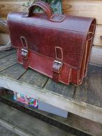 Vintage leren aktetas schooltas schoudertas, Sieraden, Tassen en Uiterlijk, Tassen | Schooltassen, Bruin, Aktetas of Boekentas