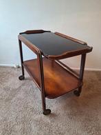 Mid Century Serveerwagen / Theewagen, Huis en Inrichting, Tafels | Bijzettafels, Ophalen, Gebruikt, 55 tot 75 cm, Glas