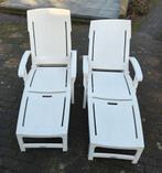 Aquarius ligstoelen wit tuin stoelen stoel tuinstoel, Ophalen, Gebruikt, Kunststof, Inklapbaar