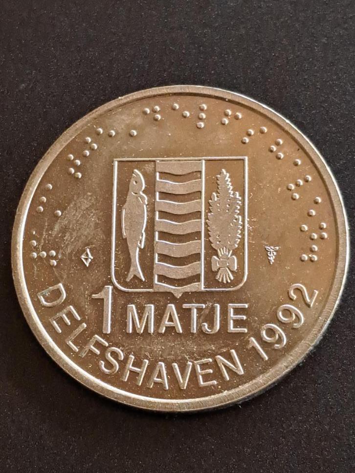 1992 Delfshaven 1 matje lokale munt, Postzegels en Munten, Munten | Nederland, Losse munt, Overige waardes, Koningin Beatrix, Verzenden