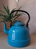 Brocante Fluitketel Emaille blauw - zeer mooie staat, Antiek en Kunst, Ophalen of Verzenden