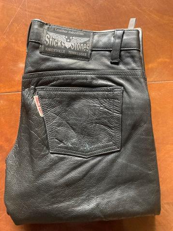 Sticks& Stones leren jeans maat 32 mooi glad leer€40,inclver beschikbaar voor biedingen
