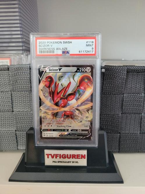 Scizor V Darkness Ablaze pokemon psa kaart grade 9, Hobby en Vrije tijd, Verzamelkaartspellen | Pokémon, Zo goed als nieuw, Ophalen of Verzenden