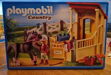 Playmobil 6834 Paard Ebony met paardenbox beschikbaar voor biedingen