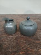 Tinnen Melkkan en Suikerpot, Antiek en Kunst, Antiek | Tin, Ophalen of Verzenden