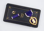 WO2 US Cased Purple Heart Medal (Slot Brooch), Verzamelen, Ophalen of Verzenden, Landmacht, Amerika, Lintje, Medaille of Wings