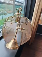 Vintage Hollywood Regency Hanglamp - Messing & Glas, Ophalen, Vintage, Zo goed als nieuw, Glas