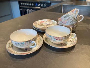 Japans Porselein kop en schotel 5x beschikbaar voor biedingen