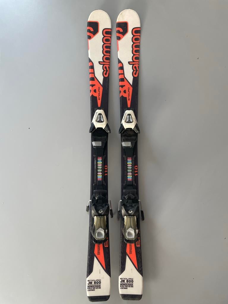 Salomon Enduro JR 800 kinder ski's - 110cm, Sport en Fitness, Skiën en Langlaufen, Gebruikt, 100 tot 140 cm, Carve, Skiën