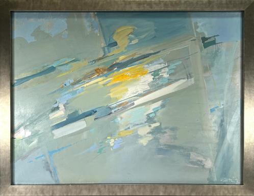 Schilderij Tibor Kadar, abstract landschap, 1993, Antiek en Kunst, Kunst | Schilderijen | Abstract, Ophalen of Verzenden
