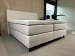 LUXE BOXSPRING 160 X 200 LICHT BEIGE - GEVEERDE ONDERBOXEN, Beige, Ophalen of Verzenden, 200 cm, 160 cm