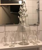 Antieke glazen karaf set met 6 likeur glaasjes, Antiek en Kunst, Ophalen of Verzenden
