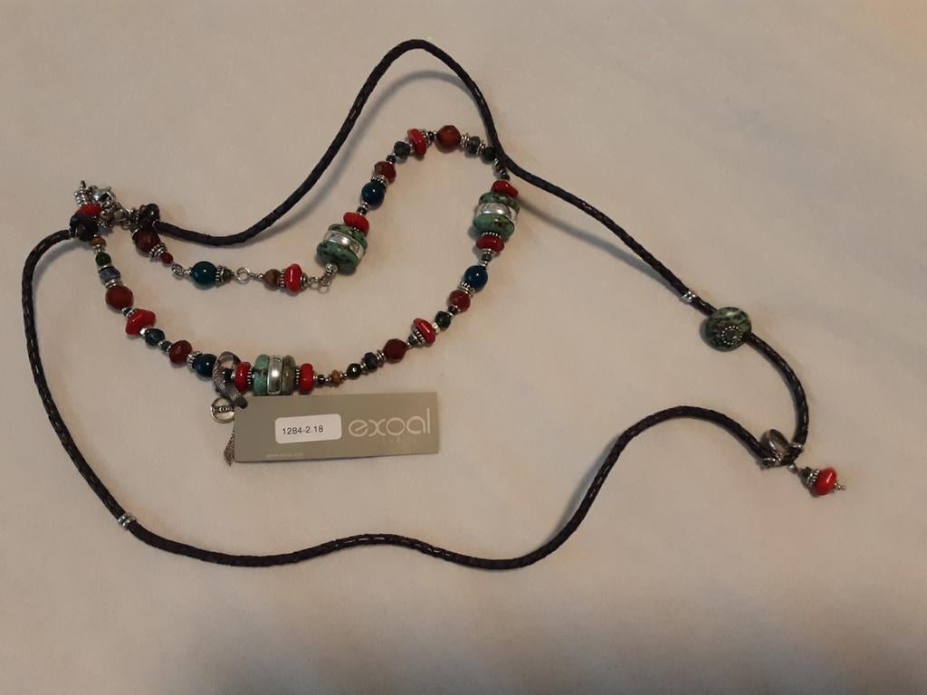 Dubbele halsketting van Exoal., Ophalen of Verzenden, Zo goed als nieuw, Overige materialen