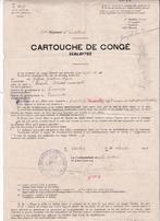 Verlofpas -Cartouche de Congé Belgisch leger uit 1920 + foto, Verzenden, Landmacht, Overige gebieden, Overige typen