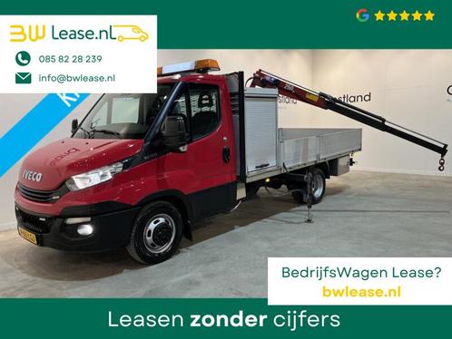 Iveco Daily 35C16 Open Laadbak / HMF Kraan / Euro 6 / Compre, Auto's, Vrachtwagens, Bedrijf, Lease, ABS, Airconditioning, Alarm