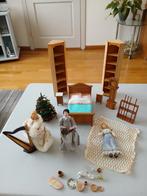Poppenhuis slaapkamer kerstboom klok hoekkast pop, Ophalen of Verzenden, Gebruikt, Poppenhuis