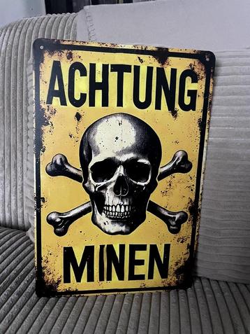 Achtung Minen! metalen bord (Old Look) beschikbaar voor biedingen