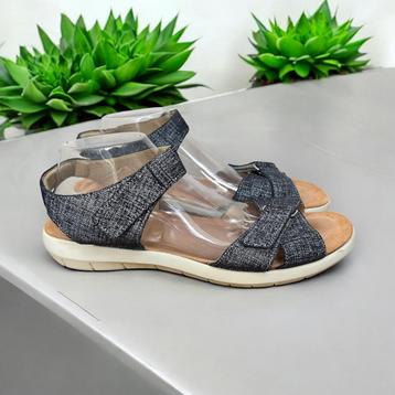 Helvesko Sandalen Maat 43 Blauw Wit Denim Look Klittenband beschikbaar voor biedingen