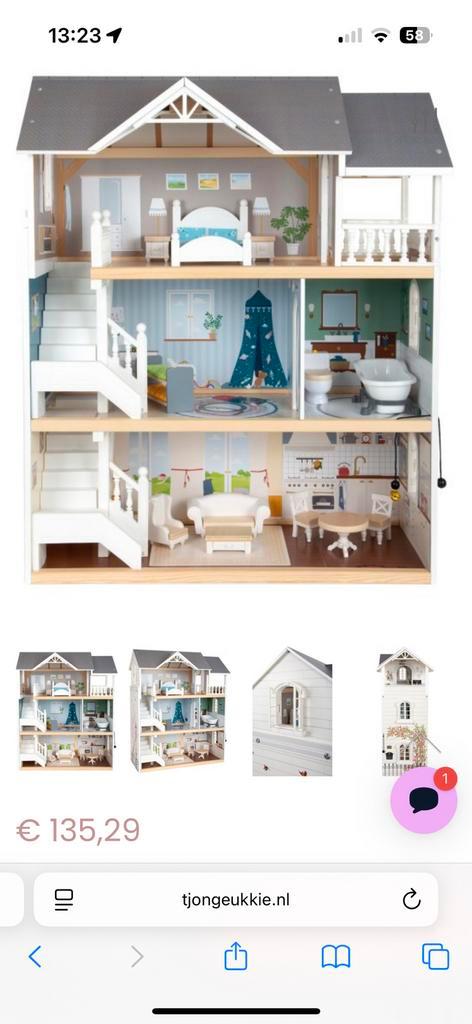Houten poppenhuis villa zeer zorgvuldig mee omgegaan, Kinderen en Baby's, Speelgoed | Poppenhuizen, Zo goed als nieuw, Poppenhuis