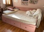 Ikea Hemnes roze bed, Huis en Inrichting, Slaapkamer | Bedden, Ophalen, Verstelbaar, 90 cm, Zo goed als nieuw