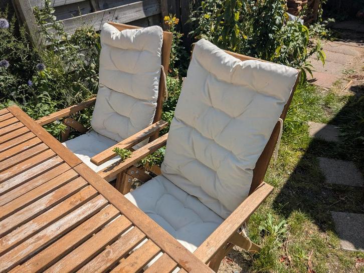Complete IKEA Nammaro tuinset, Tuin en Terras, Tuinsets en Loungesets, Gebruikt, Tuinset, Hardhout, 4 zitplaatsen, Eettafel, Stoel