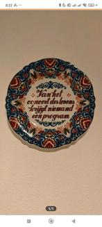 Antiek vintage bordje met tekst, Ophalen of Verzenden