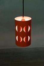 Space age 70s hanglamp orange vintage pendant, Ophalen of Verzenden, Gebruikt, Metaal